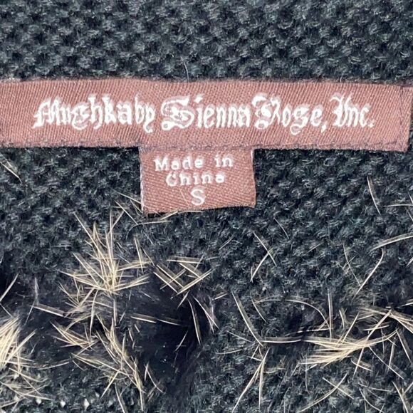 Mushka By Sienna Rose Rabbit Fur Black And Tan Vest Cardigan With Pockets Size S - Picture 4 of 14